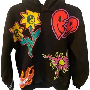 PacSun Black Hoodie with Bold Graphic Accents